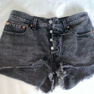 Levi’s 501 black denim shorts